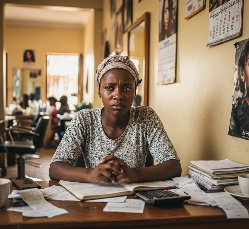 Business owner managing finances